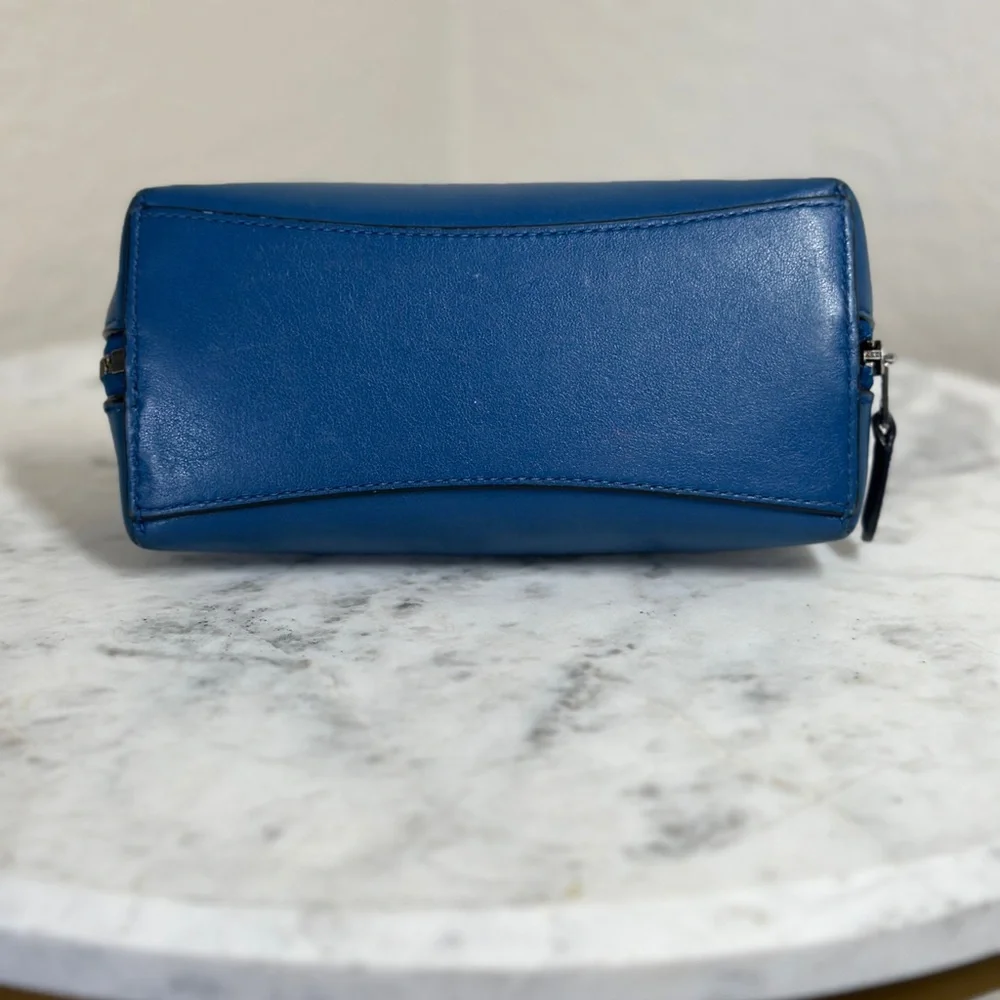 Coach Blue Leather Pouch with Ghost Detail - Picture 3 of 10